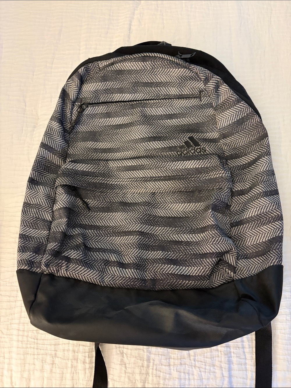 adidas Black and Gray Chevron Pattern Backpack
